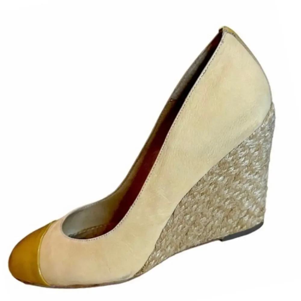 Sam Edelman wedge leather espadrilles mixed patent and smooth size‎ 7.5 ru 37.5 - Picture 2 of 9